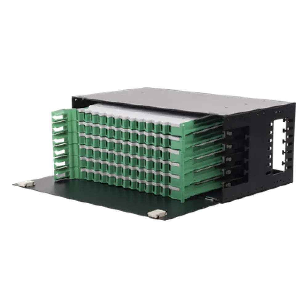Distribuidor de Fibra Óptica / 72 Fibras / 19" / 4U / 6 Bandejas Deslizables / Vacío