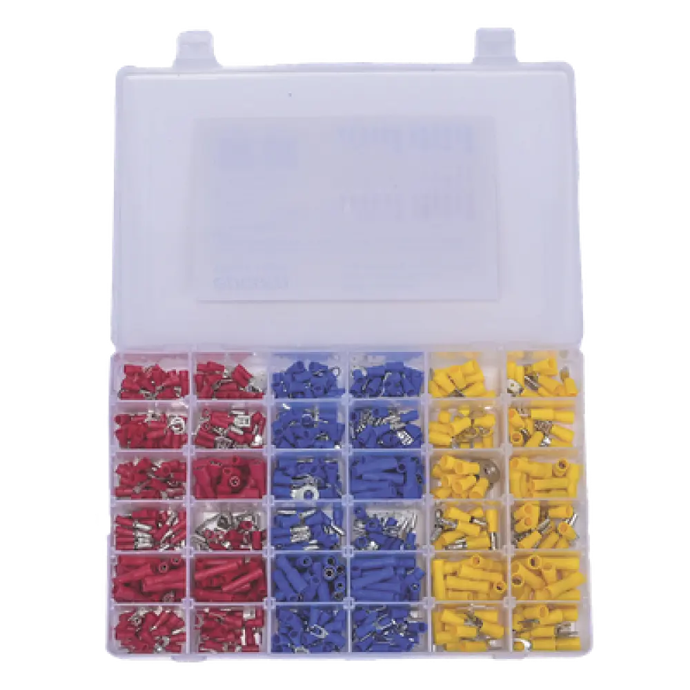 Juego de Terminales / 580 Piezas / AWG 22-10 / Forro Termoestable / Caja Organizadora