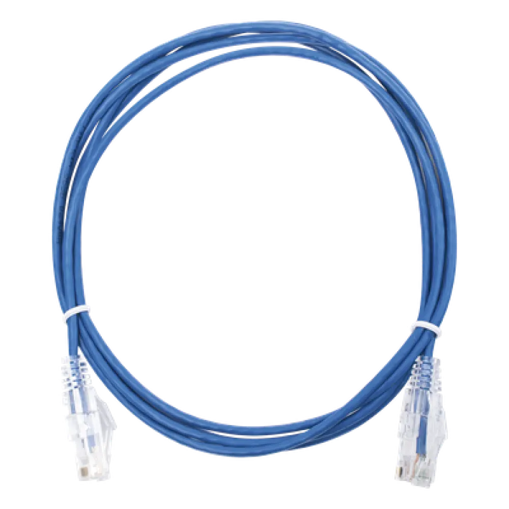Cable de Parcheo Slim UTP / Cat6 / 2 m (6.56 ft) / 28 AWG / Azul / 1 Gbps+