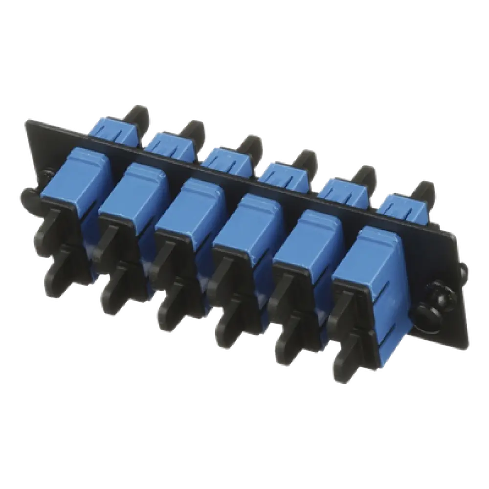 Placa Acopladora de Fibra Óptica / 6 Conectores SC Dúplex / 12 Fibras Monomodo OS1/OS2 / Color Azul