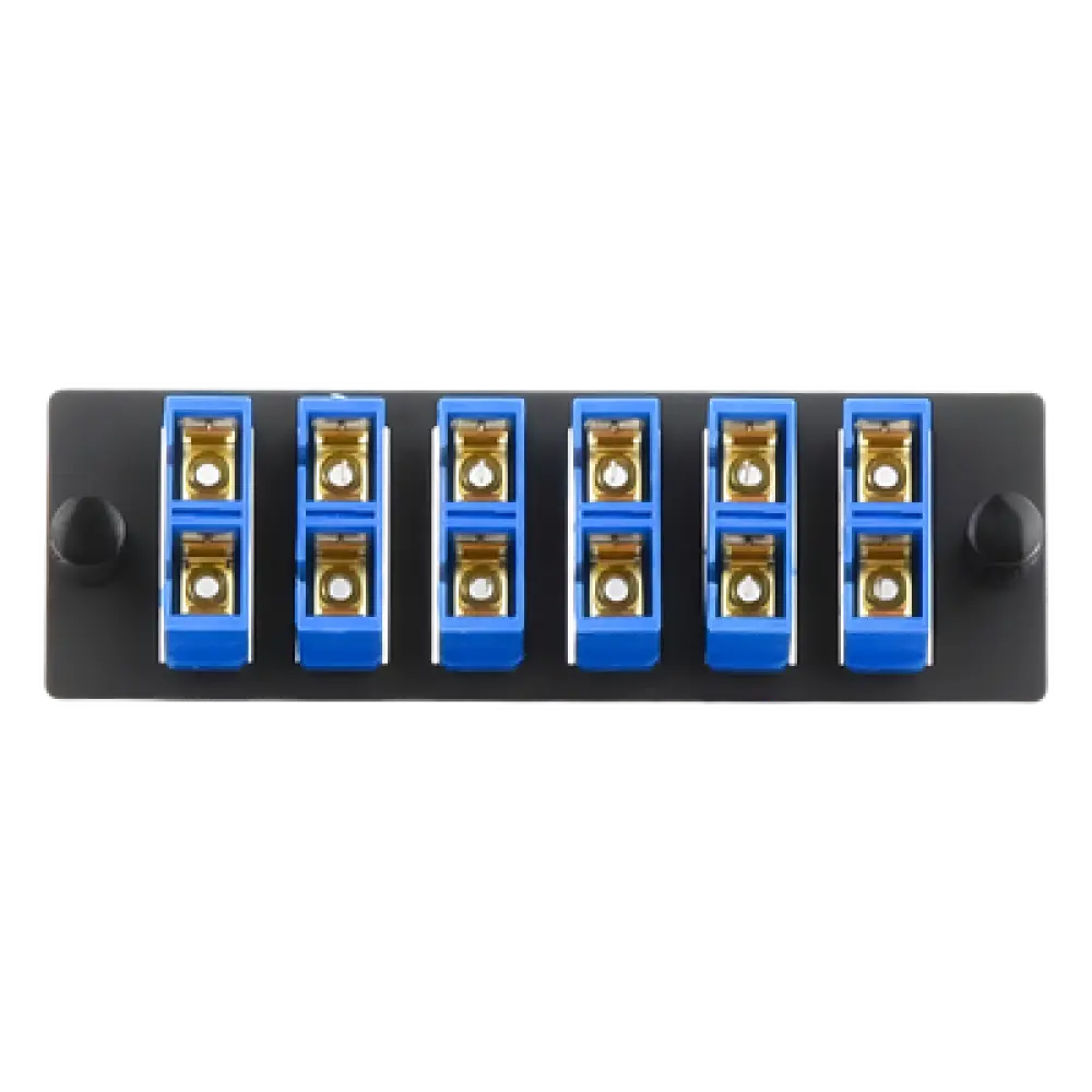 Placa Acopladora de Fibra Óptica / 6 Conectores SC Dúplex / 12 Fibras Monomodo OS1/OS2 / Color Azul