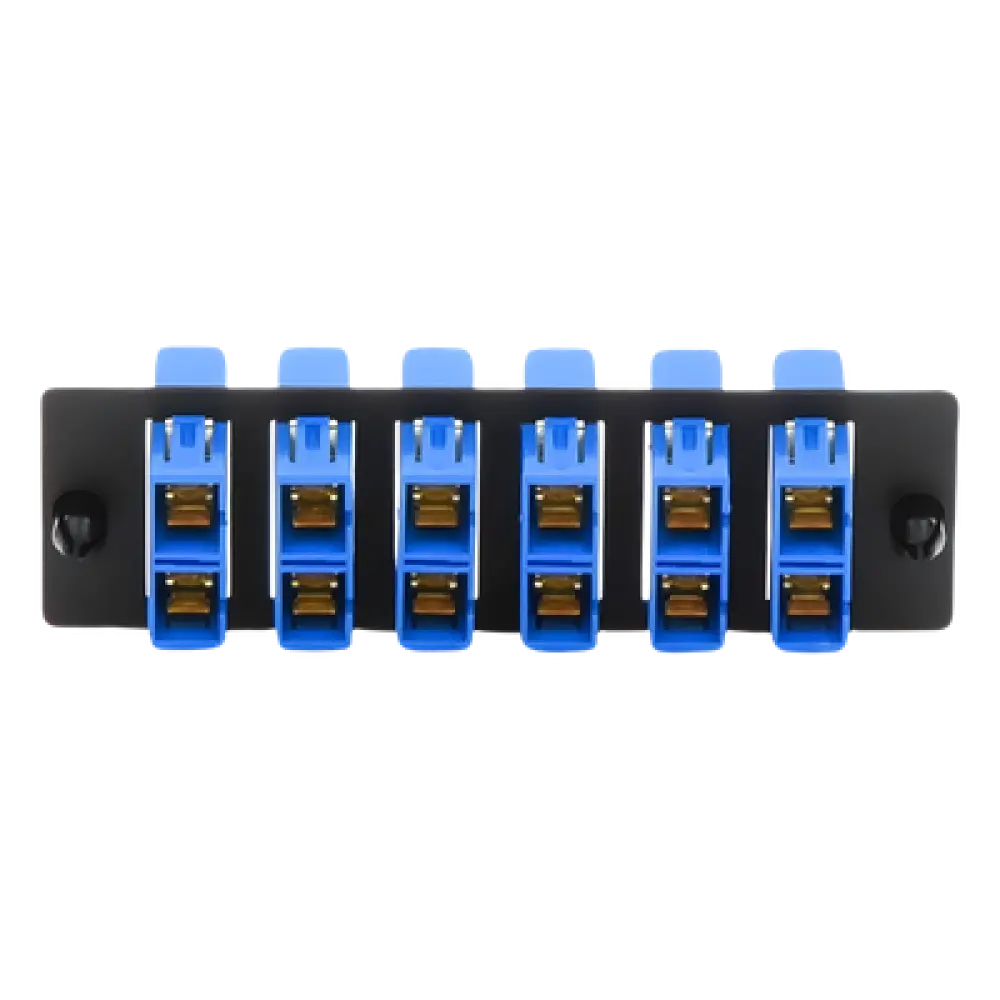 Placa Acopladora de Fibra Óptica / 6 Conectores SC Dúplex / 12 Fibras Monomodo OS1/OS2 / Color Azul
