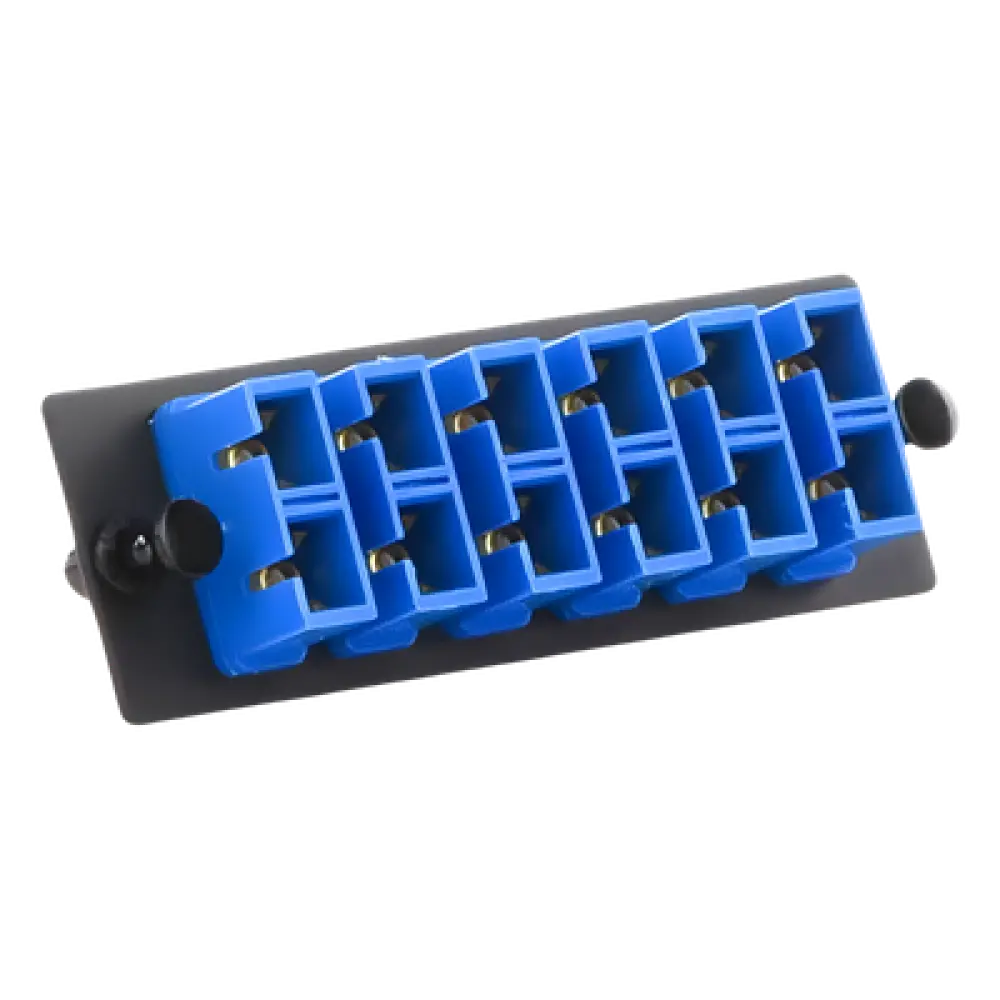 Placa Acopladora de Fibra Óptica / 6 Conectores SC Dúplex / 12 Fibras Monomodo OS1/OS2 / Color Azul