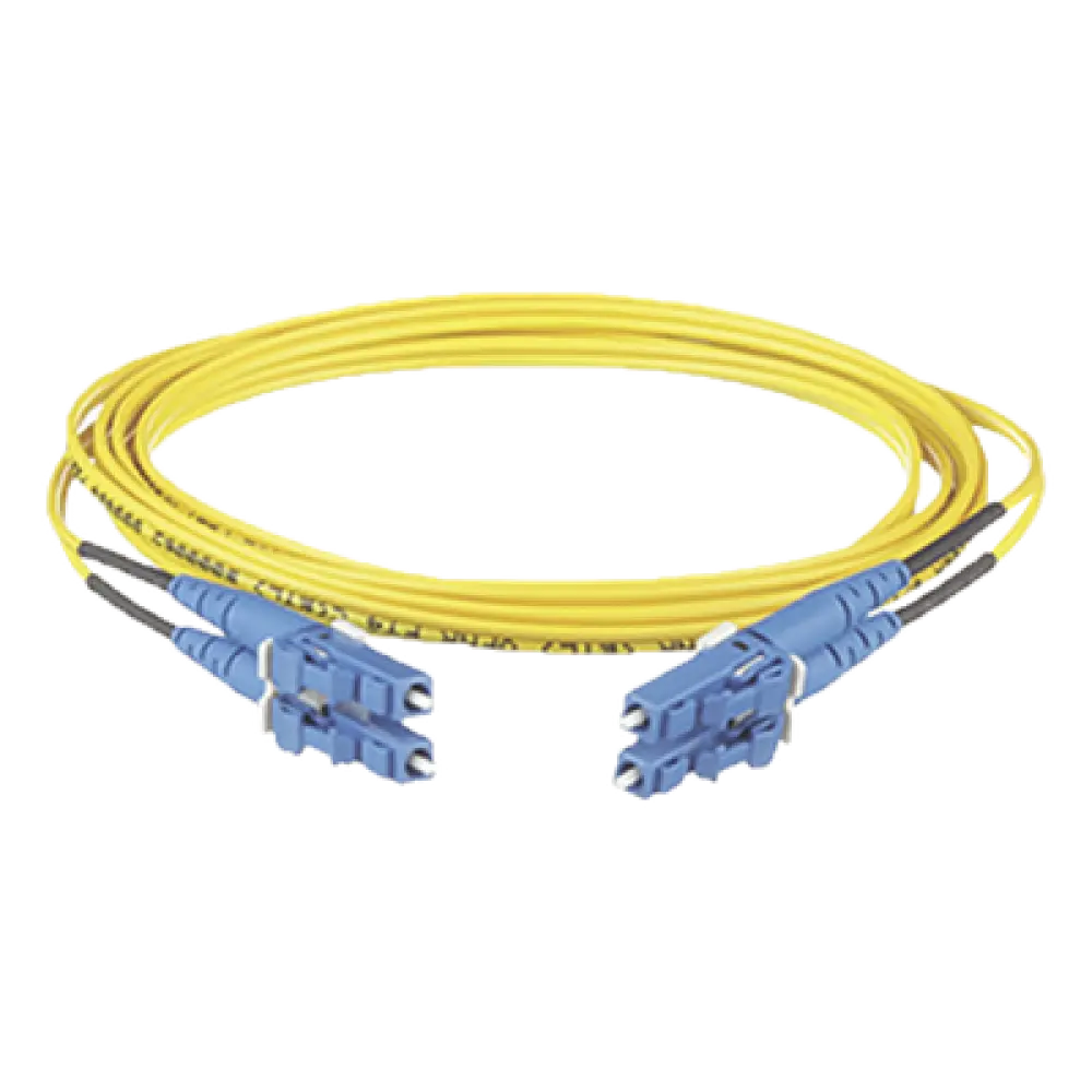 Jumper de Fibra Óptica / Monomodo OS2 9/125 / LC-LC Dúplex / OFNR-LSZH / 15 m (49.21 pies) / Amarillo