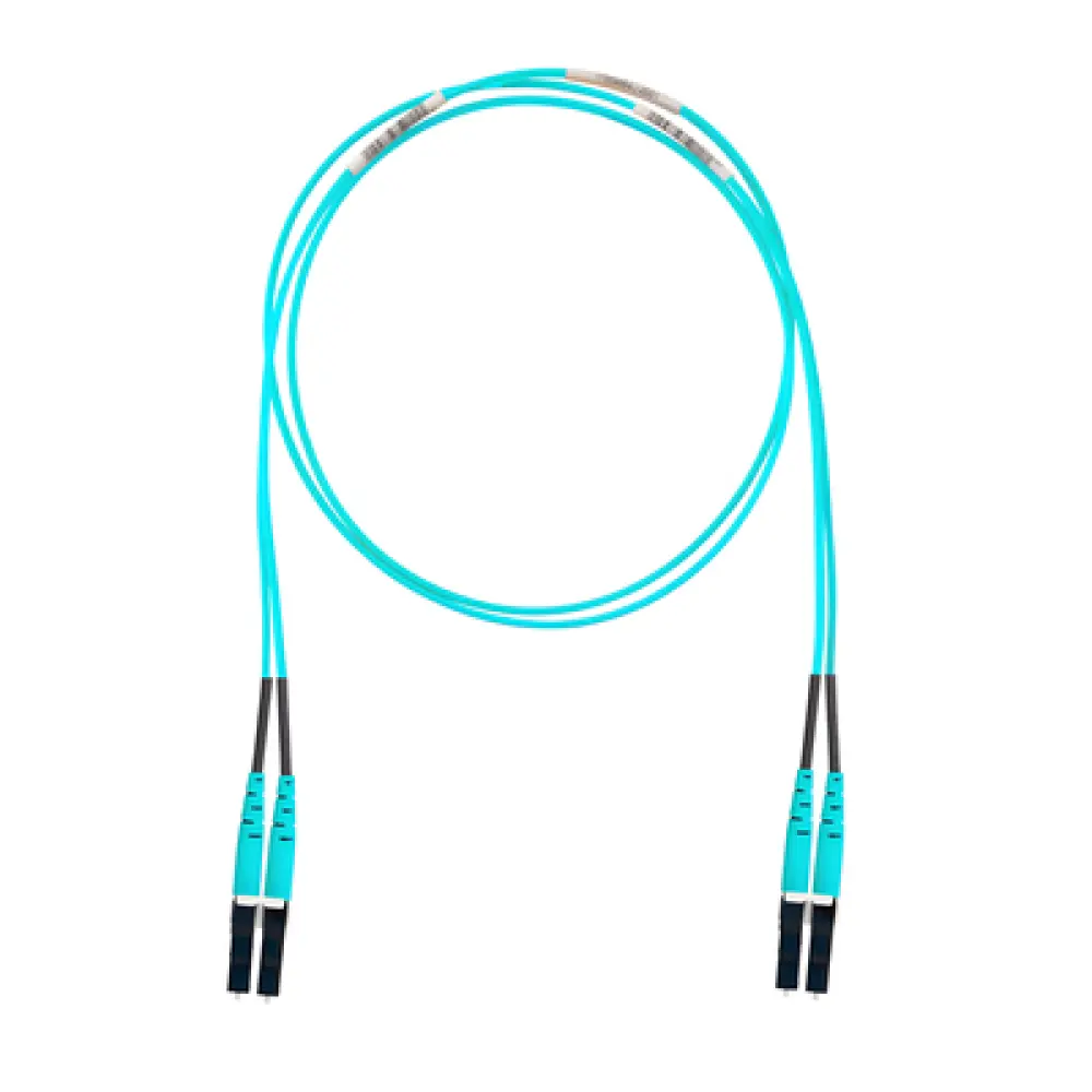 Jumper de Fibra Óptica / Multimodo OM4 50/125 / LC-LC Dúplex / OFNR Riser / Aqua / 6 m (19.69 ft)