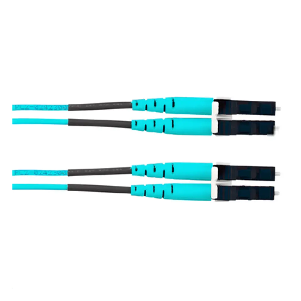 Jumper de Fibra Óptica / Multimodo OM4 50/125 / LC-LC Dúplex / OFNR Riser / Aqua / 6 m (19.69 ft)