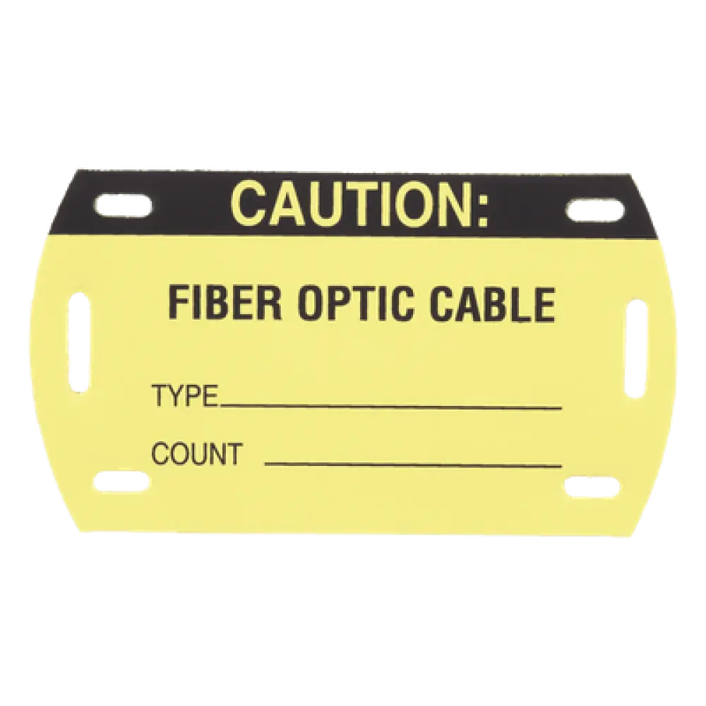 Kit de Etiquetas Autolaminadas para Fibra Óptica / 90.42 x 52.32 mm / 3.56 x 2.06 pulg / Negro con Amarillo / Interior/Exterior / -45°C a 93°C