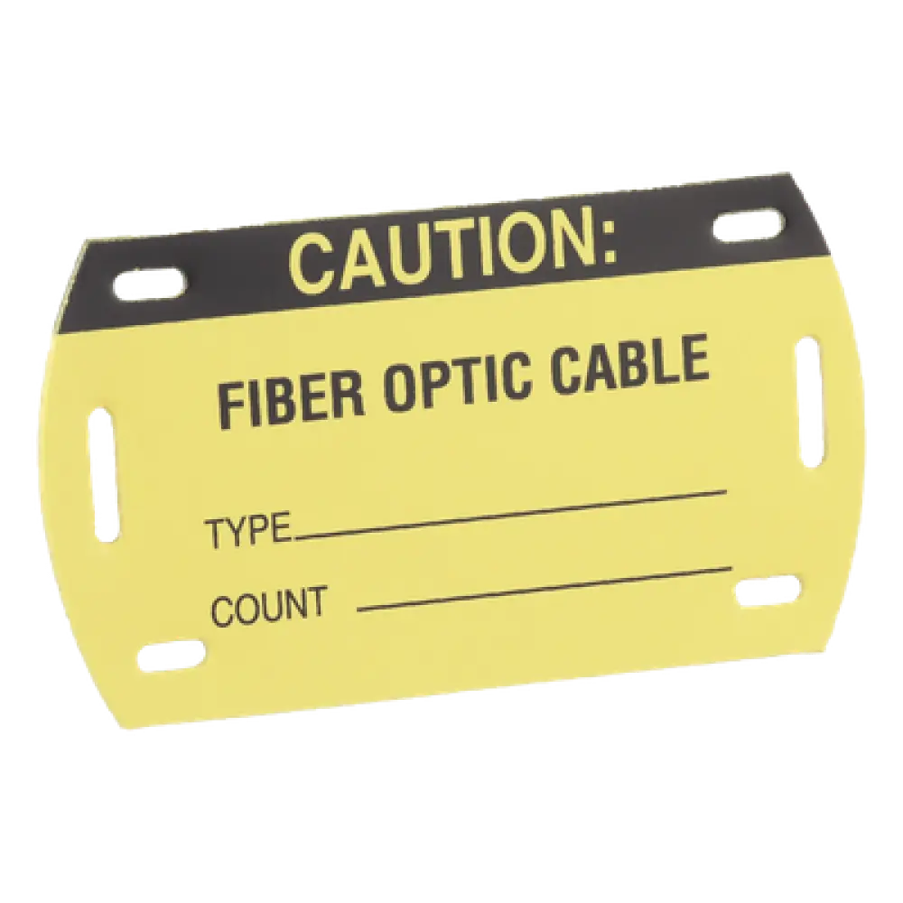 Kit de Etiquetas Autolaminadas para Fibra Óptica / 90.42 x 52.32 mm / 3.56 x 2.06 pulg / Negro con Amarillo / Interior/Exterior / -45°C a 93°C