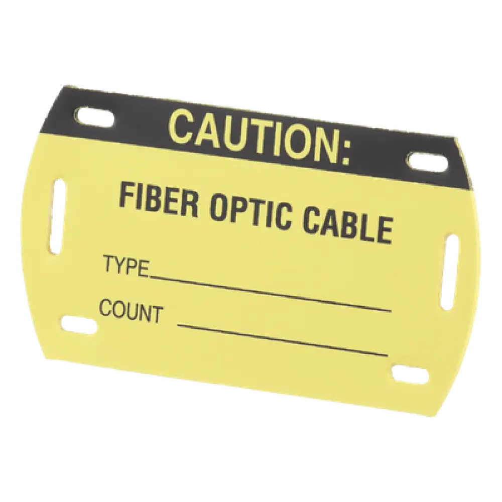 Kit de Etiquetas Autolaminadas para Fibra Óptica / 90.42 x 52.32 mm / 3.56 x 2.06 pulg / Negro con Amarillo / Interior/Exterior / -45°C a 93°C