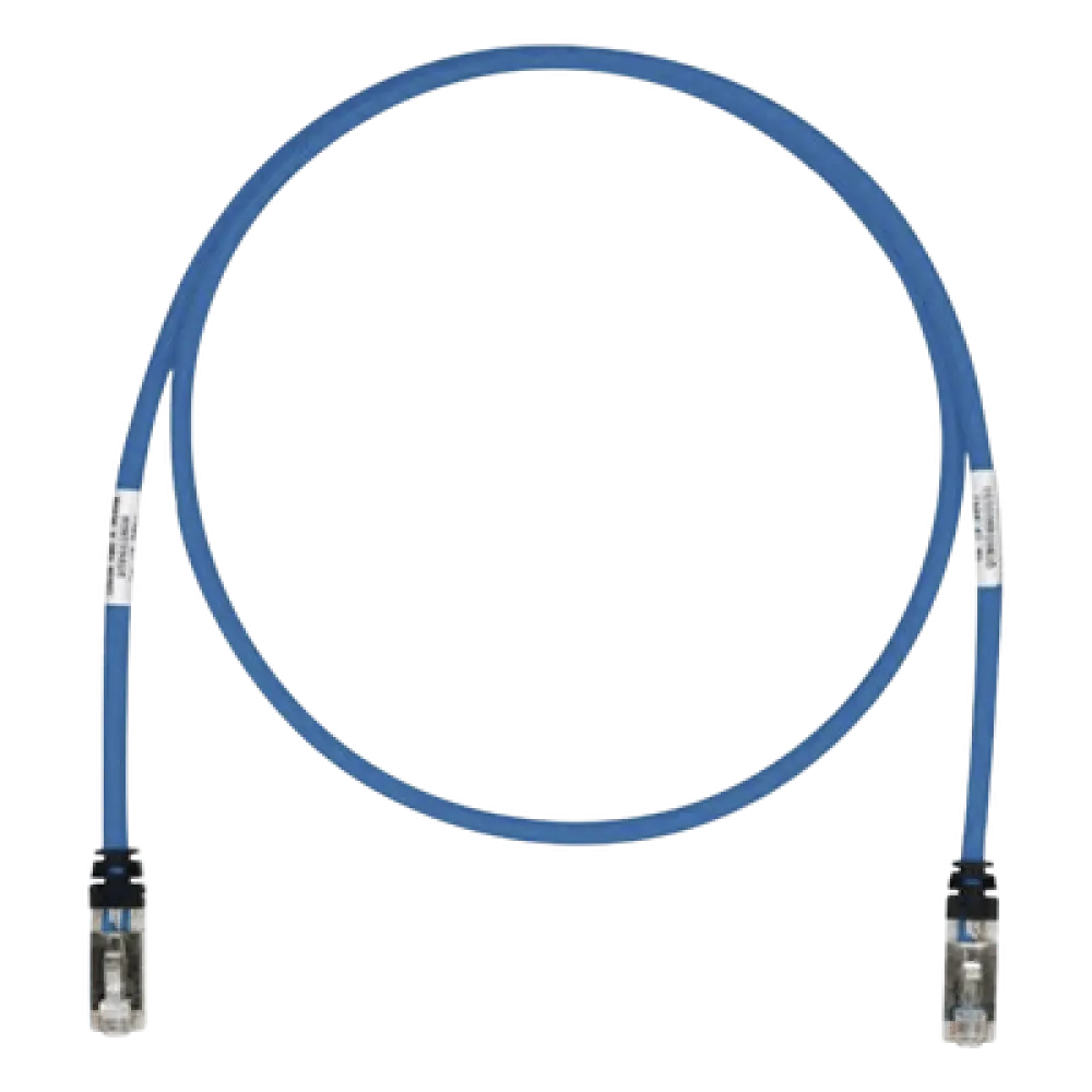 Patch Cord Cat6A / Blindado S/FTP / 500 MHz / 26 AWG / 0.61 m (2 ft) / CM/LS0H / Azul