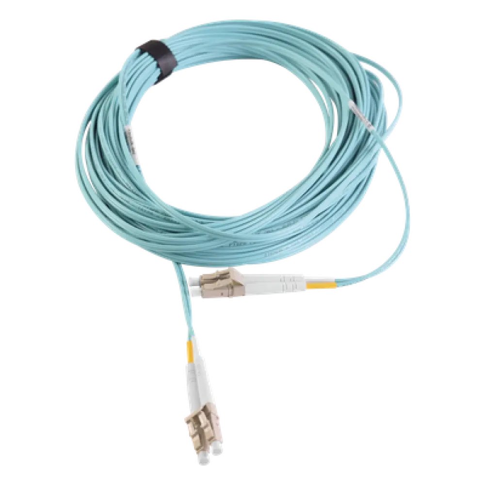 Jumper de Fibra Óptica Multimodo / OM3 / LC-LC Duplex / OFNR / Aqua / 10 m (32.81 ft)