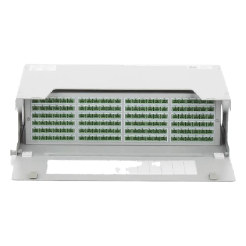 Distribuidor de Fibra Óptica / 144 Empalmes / 144 Acopladores SC/APC / 144 Pigtails SC/APC / 19" / 5 UR / 260 mm (10.2") Profundidad