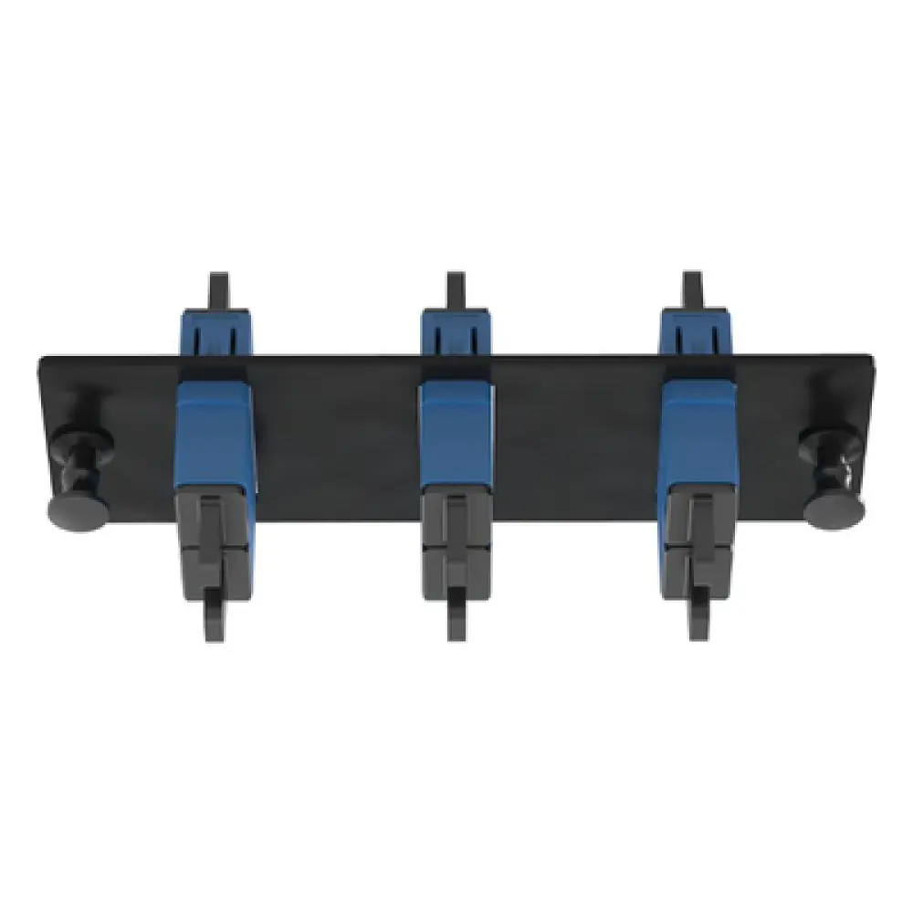 Placa Acopladora de Fibra Óptica / 3 Conectores SC Duplex (6 Fibras) / Monomodo OS1/OS2 / Color Azul / Diseño Modular Zero RU