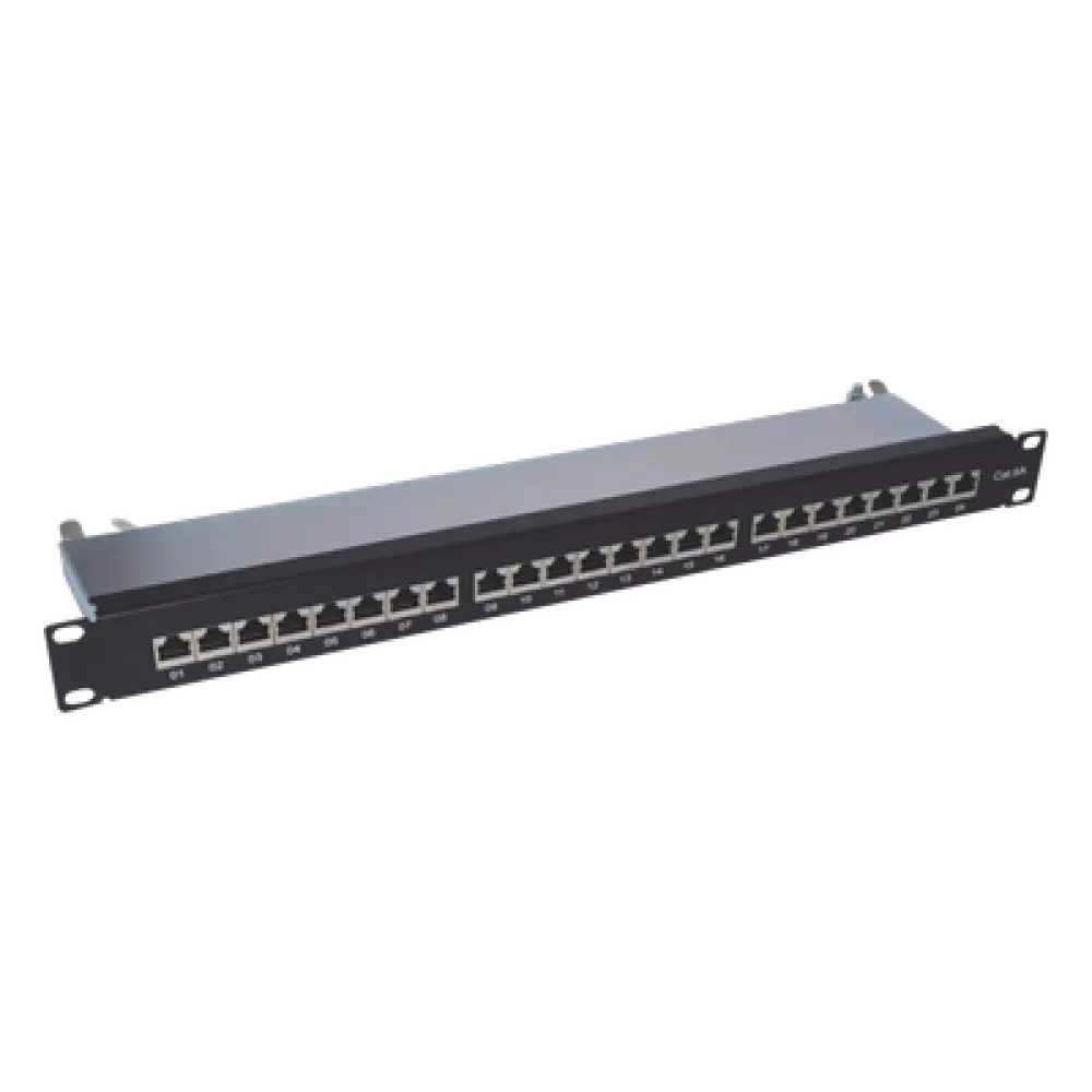 Panel de Parcheo / 24 Puertos / Cat6A Blindado / 1U Rack / T568A/B / 0 a 70°C