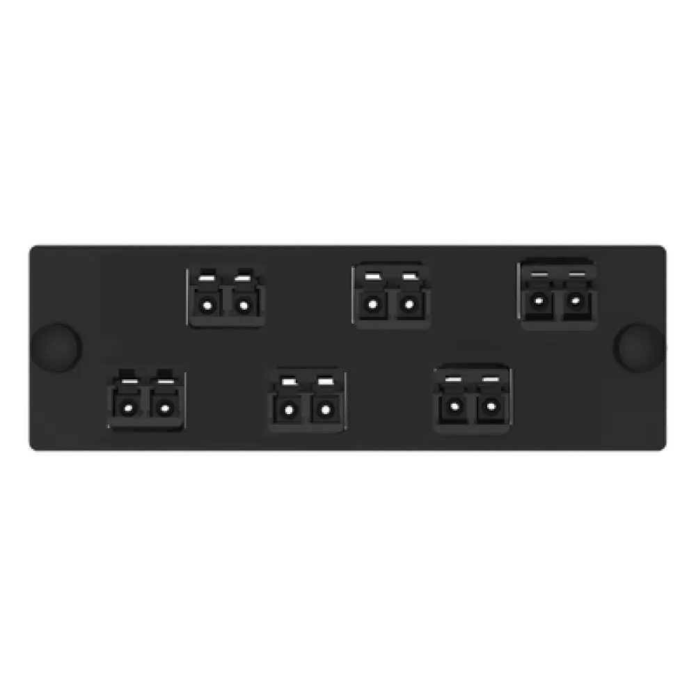 Placa Acopladora de Fibra Óptica / 12 Fibras LC Duplex / OM3-OM4 / Alta Densidad / Color Negro