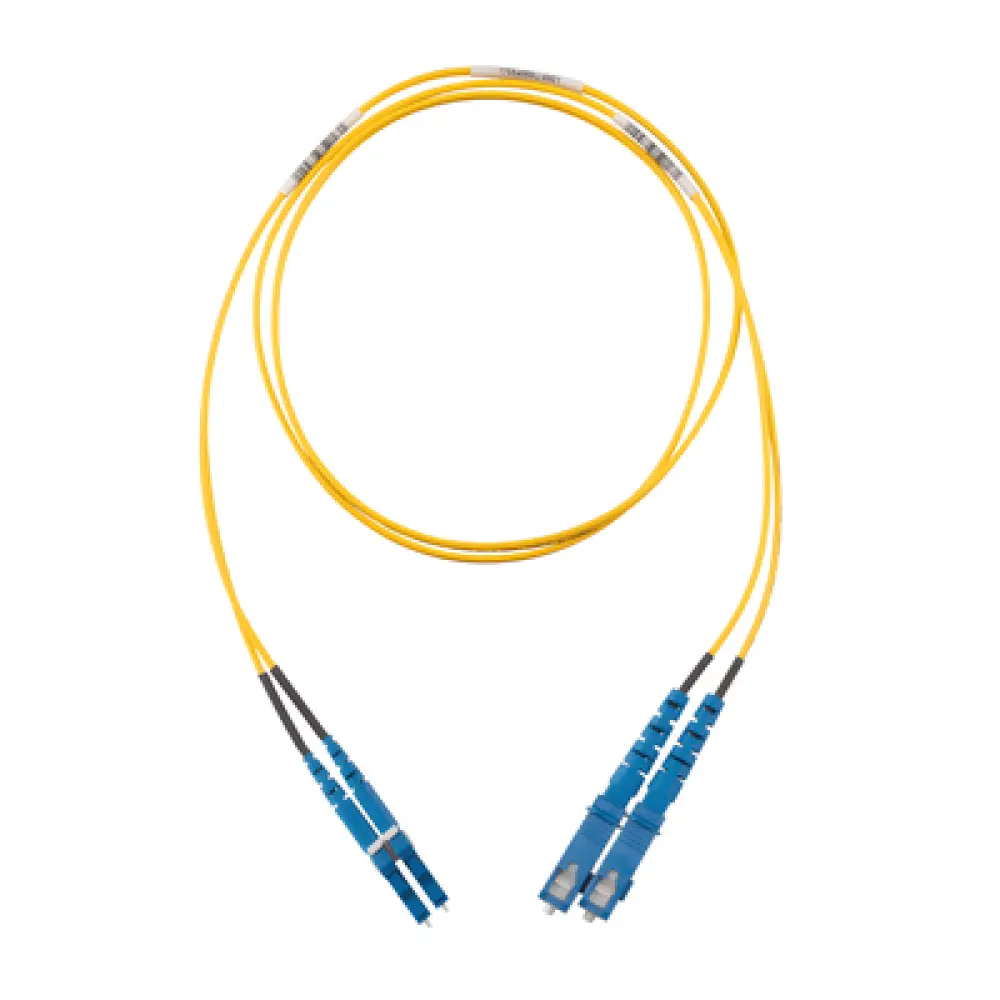 Jumper de Fibra Óptica / Monomodo OS2 9/125 / LC-SC Duplex / OFNR Riser / 15 m (49.21 pies) / Amarillo