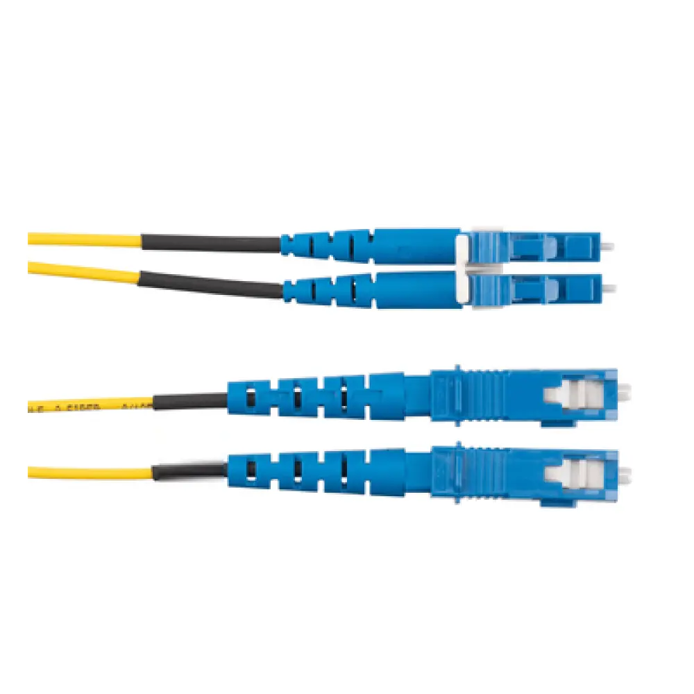 Jumper de Fibra Óptica / Monomodo OS2 9/125 / LC-SC Duplex / OFNR Riser / 15 m (49.21 pies) / Amarillo