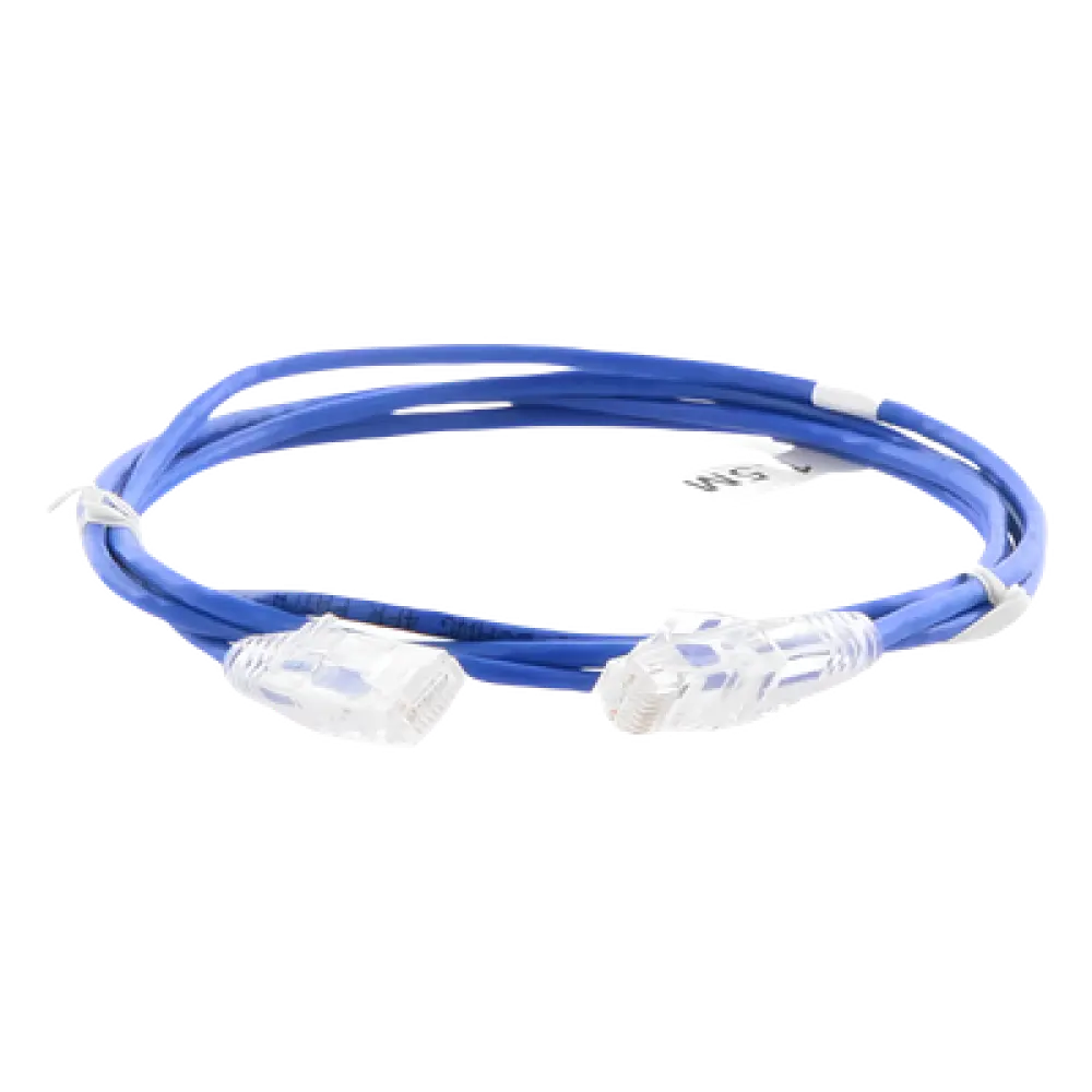 Cable de Parcheo Slim UTP Cat6 / 28 AWG / 1.5 m (4.92 ft) / Azul / 1 Gbps