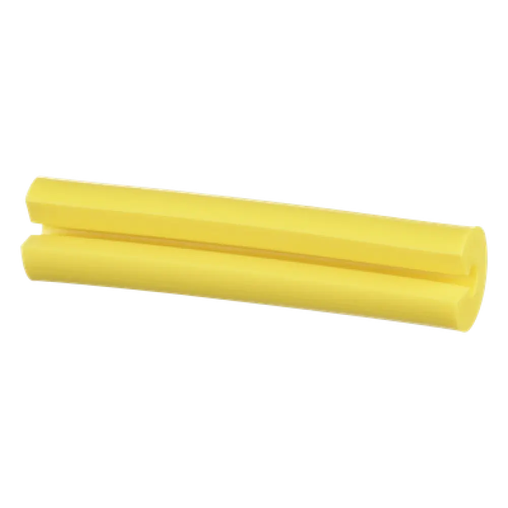 Manguito Porta Etiquetas / Fibra Simplex 2mm / 0.08 in Largo / Amarillo / 100 pzas