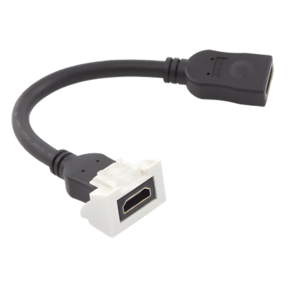 Adaptador HDMI / Pigtail Hembra-Hembra / 4K UHD / HDMI 2.0 / Faceplate 2 Salidas / 0.61 m (2 ft) / Blanco