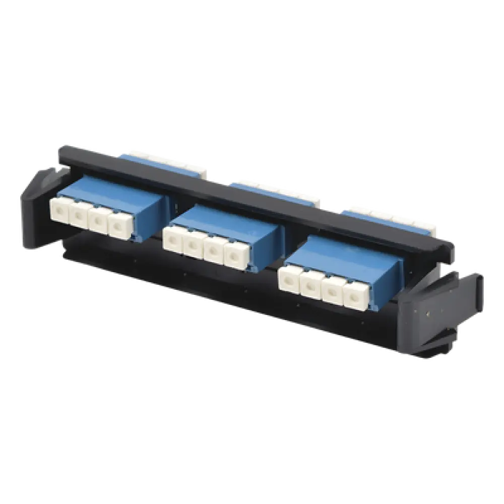 Placa Acopladora de Fibra Óptica / 12 Fibras Monomodo / 6 Conectores LC/UPC Duplex / Diseño Quick-Pack / Alta Densidad / Azul