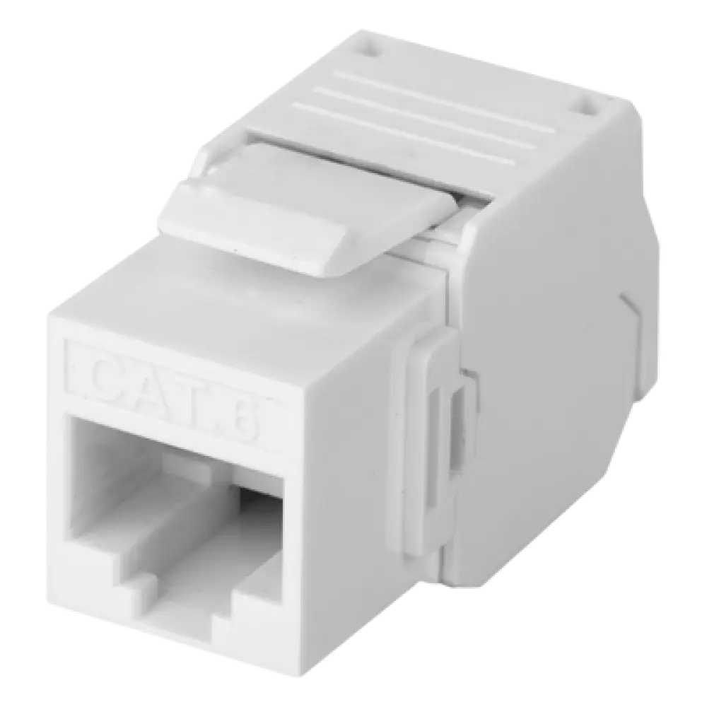 Módulo Jack Keystone / Cat6 / Toolless / Terminación 180° / 1 Puerto / Sin Blindaje / Color Blanco