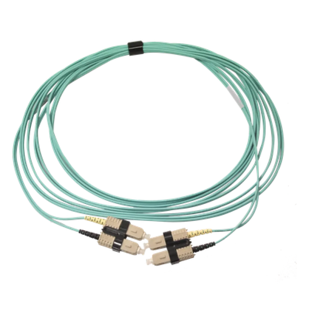 Jumper de Fibra Óptica Multimodo 50/125 OM3 / SC-SC Duplex / OFNR / Aqua / 5 m (16.40 ft)