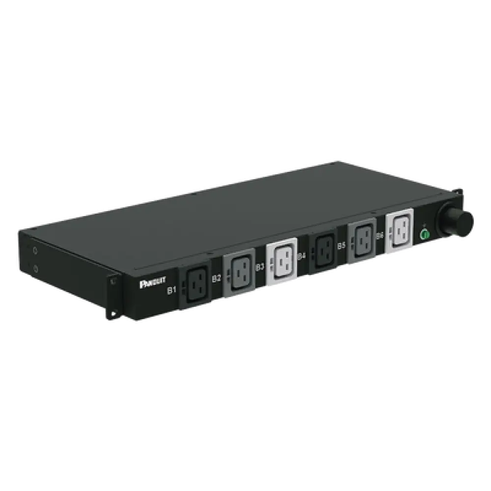 PDU Básico para Rack / 6 Salidas C19 / Entrada Trifásica 50 A / 208 Vca / Horizontal 1U / 19 in