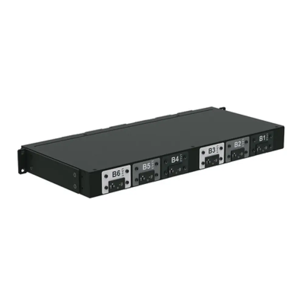 PDU Básico para Rack / 6 Salidas C19 / Entrada Trifásica 50 A / 208 Vca / Horizontal 1U / 19 in