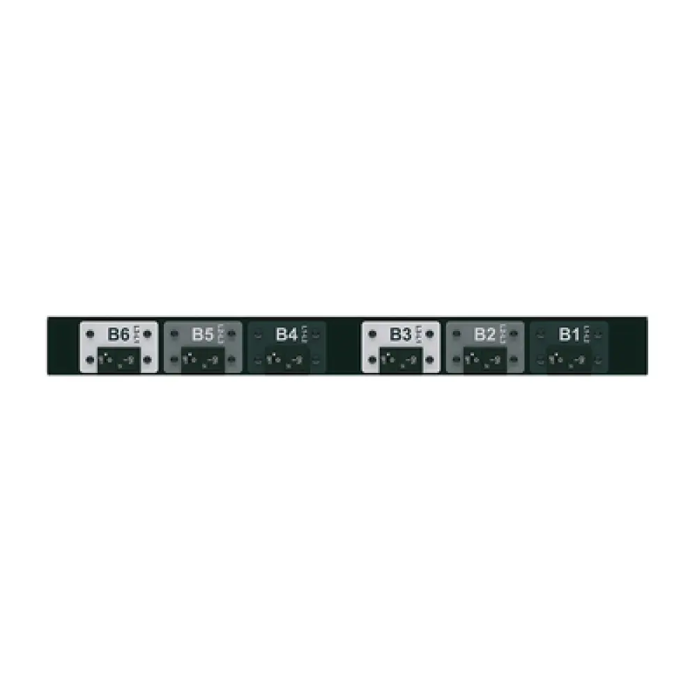 PDU Básico para Rack / 6 Salidas C19 / Entrada Trifásica 50 A / 208 Vca / Horizontal 1U / 19 in