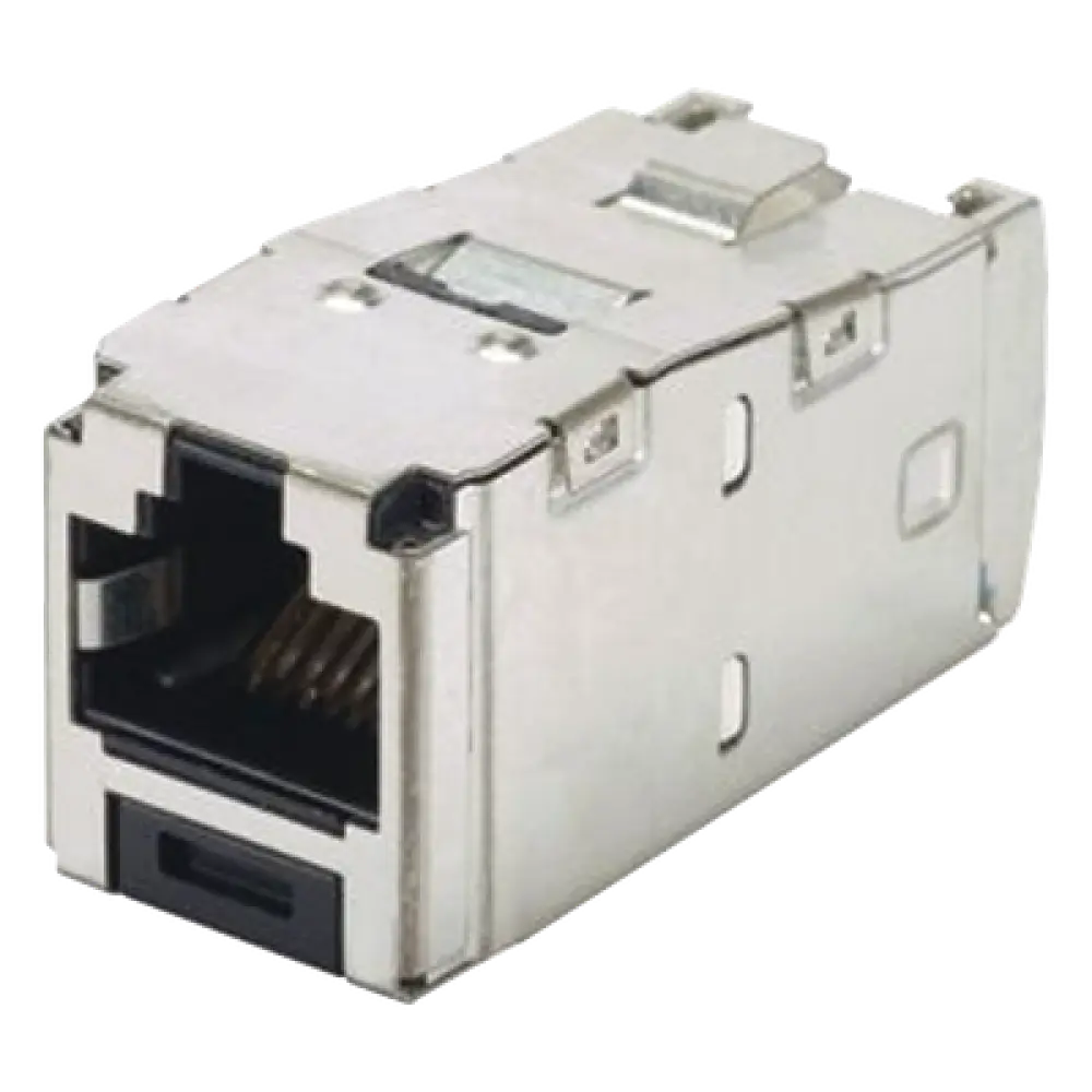 Conector Jack RJ45 Blindado / Categoría 6A / 8 Posiciones 8 Cables / Terminación sin Impacto / Color Negro