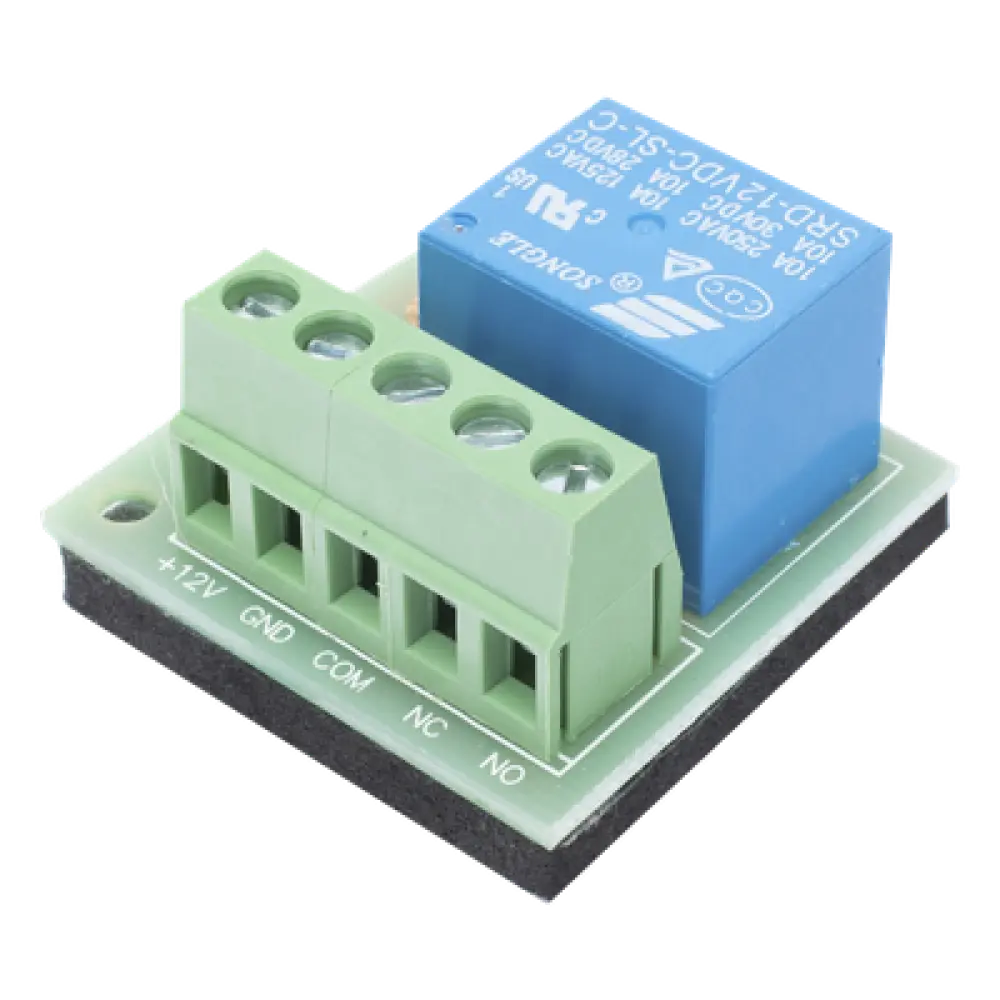 Módulo de Relé para Control de Acceso / Salida NO/NC/COM / 3A a 125 VCA / 12 VCC / -20°C a 70°C / Interbloqueo de Puertas