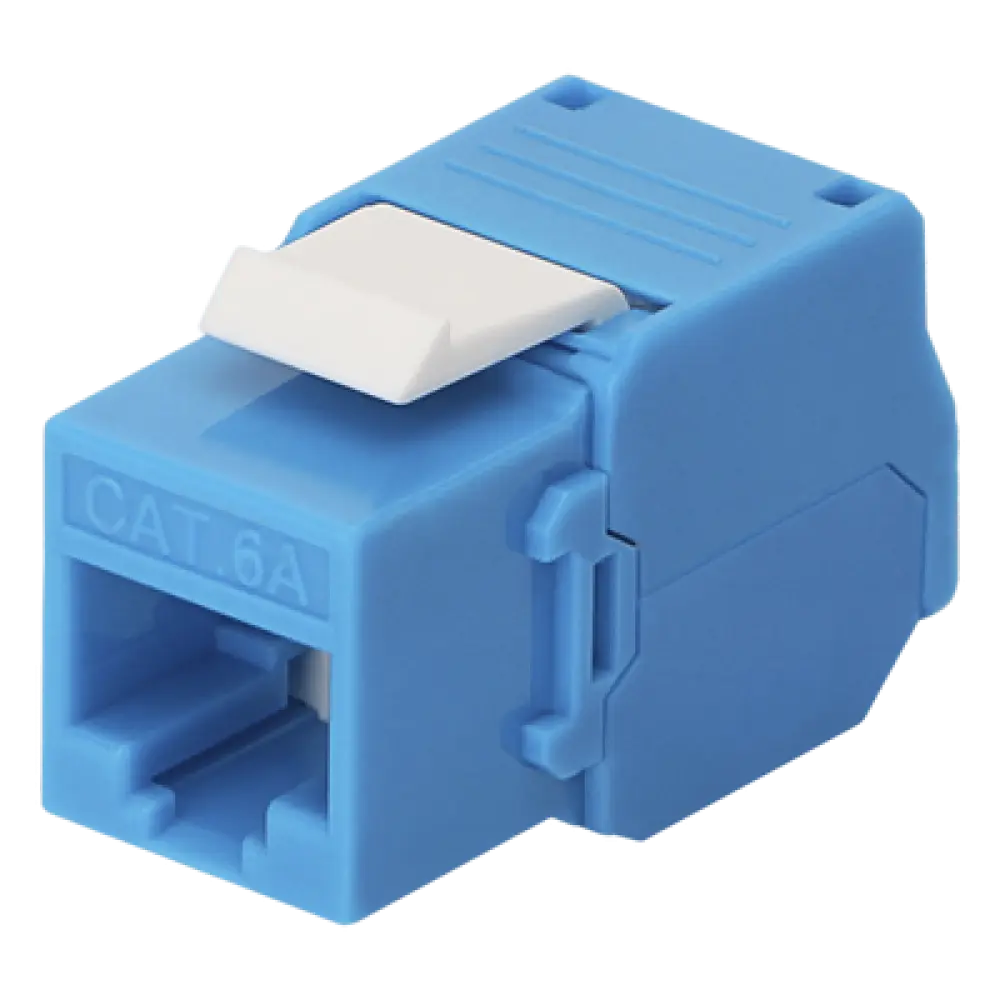 Módulo Jack Keystone / Cat6A / Toolless / Terminación 180° / RJ45 / Sin Blindaje / 1 Puerto