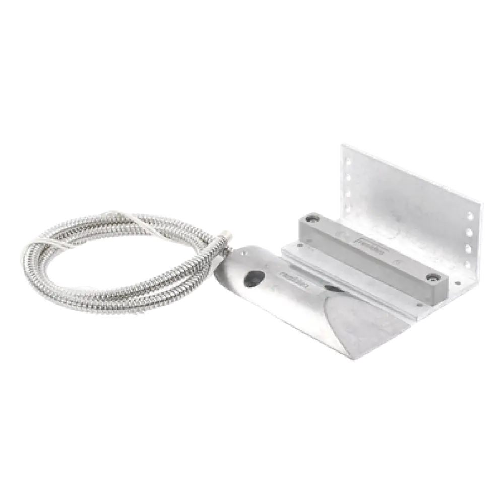Contacto Magnético de Uso Rudo / Soporte en L Ajustable / Cable Blindado 60 cm (23.6 in) / Gap 60 mm (2.36 in) / Sellado con Epóxico / NC 28 VDC