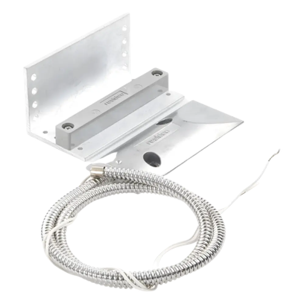 Contacto Magnético de Uso Rudo / Soporte en L Ajustable / Cable Blindado 60 cm (23.6 in) / Gap 60 mm (2.36 in) / Sellado con Epóxico / NC 28 VDC