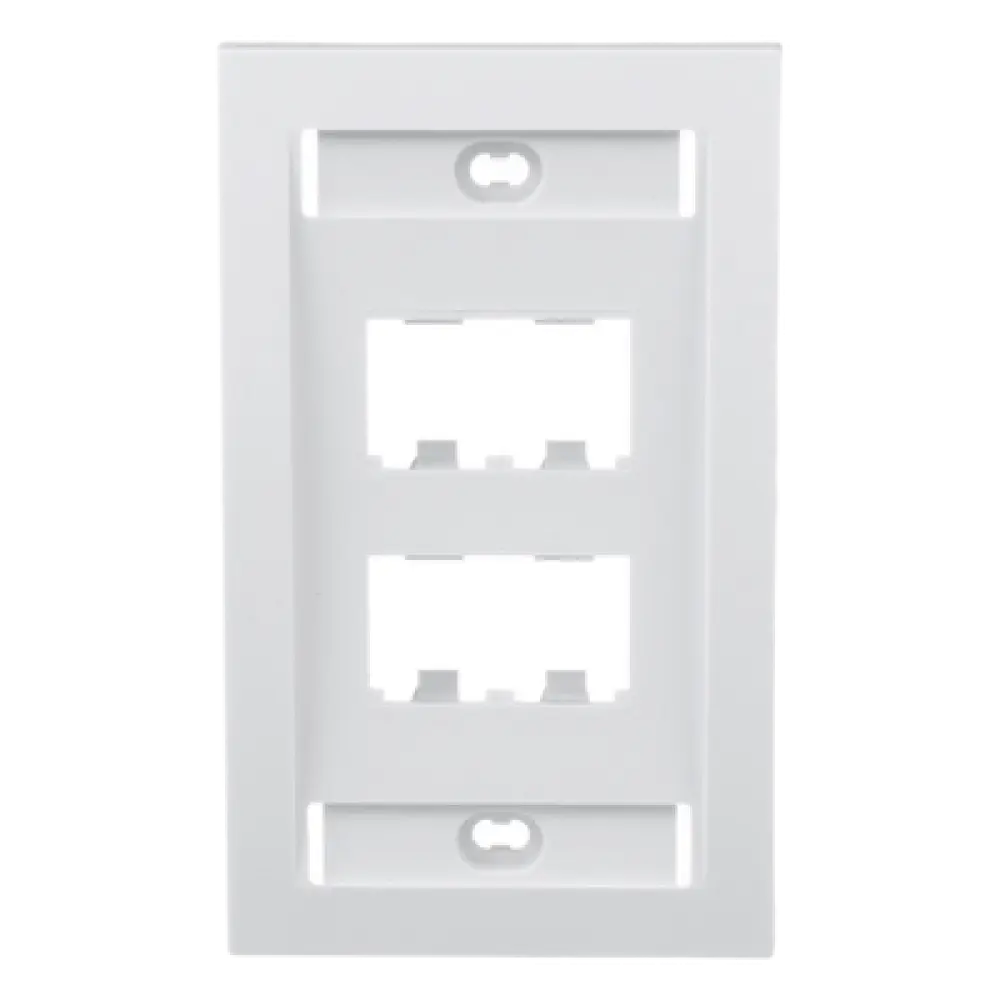 Placa de Pared Vertical / 4 Puertos Mini-Com / 69.8 x 114.3 mm / 2.75 x 4.5 in / Con Espacio para Etiquetas / Blanco