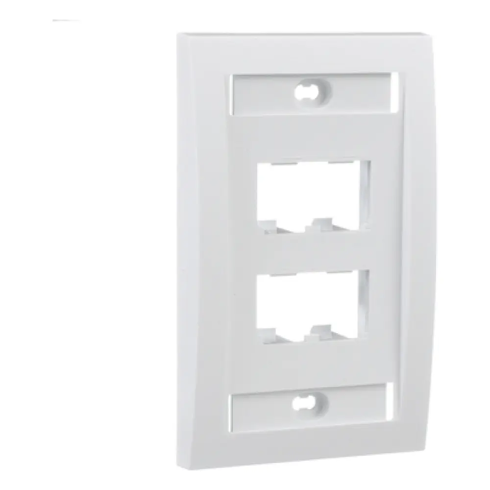 Placa de Pared Vertical / 4 Puertos Mini-Com / 69.8 x 114.3 mm / 2.75 x 4.5 in / Con Espacio para Etiquetas / Blanco