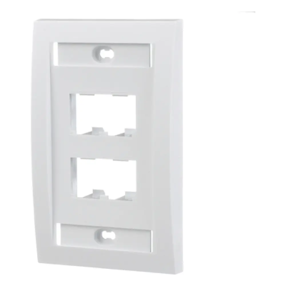 Placa de Pared Vertical / 4 Puertos Mini-Com / 69.8 x 114.3 mm / 2.75 x 4.5 in / Con Espacio para Etiquetas / Blanco