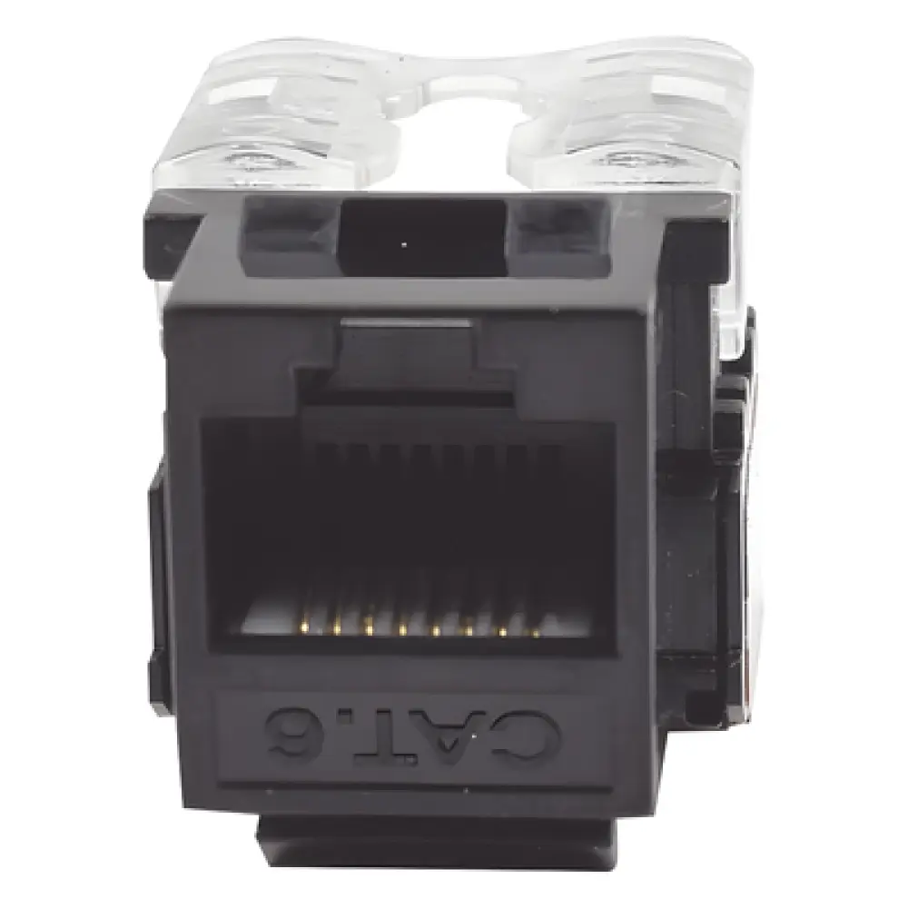 Módulo Jack Keystone / Cat6 / Terminación 110 Punchdown / RJ45 Sin Blindaje / T568A-B / Color Negro