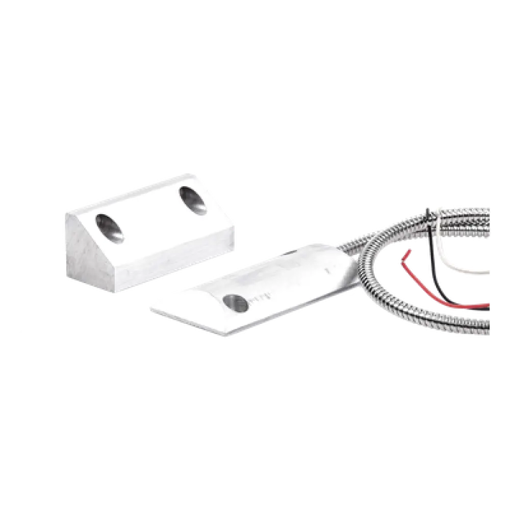 Contacto Magnético de Piso / Salida Dual NC/NA / GAP 65 mm (2.5 in) / Cubierta de Aluminio / Cable Blindado 55 cm / Certificación UL & CE
