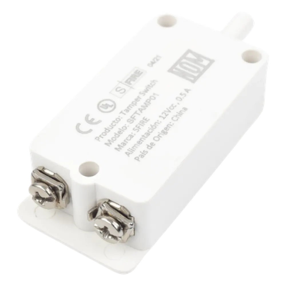 Switch de Tamper NC / Contactos de Plata / 12 VDC / UL y CE / 18-24 AWG