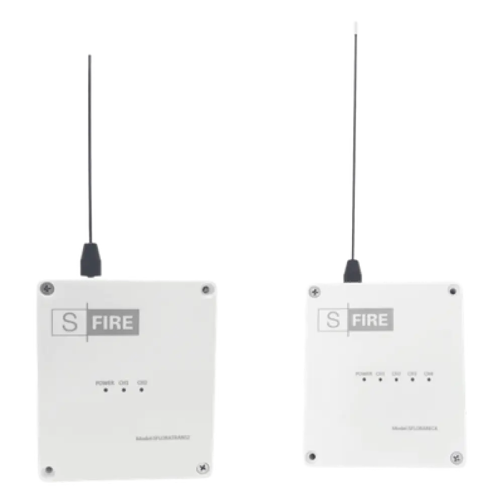 Kit Transmisor-Receptor Inalámbrico / Alcance 2500 m (8202 ft) / Frecuencia 433.92 MHz / 4 Salidas de Relé / Contacto Seco / -20°C a +80°C