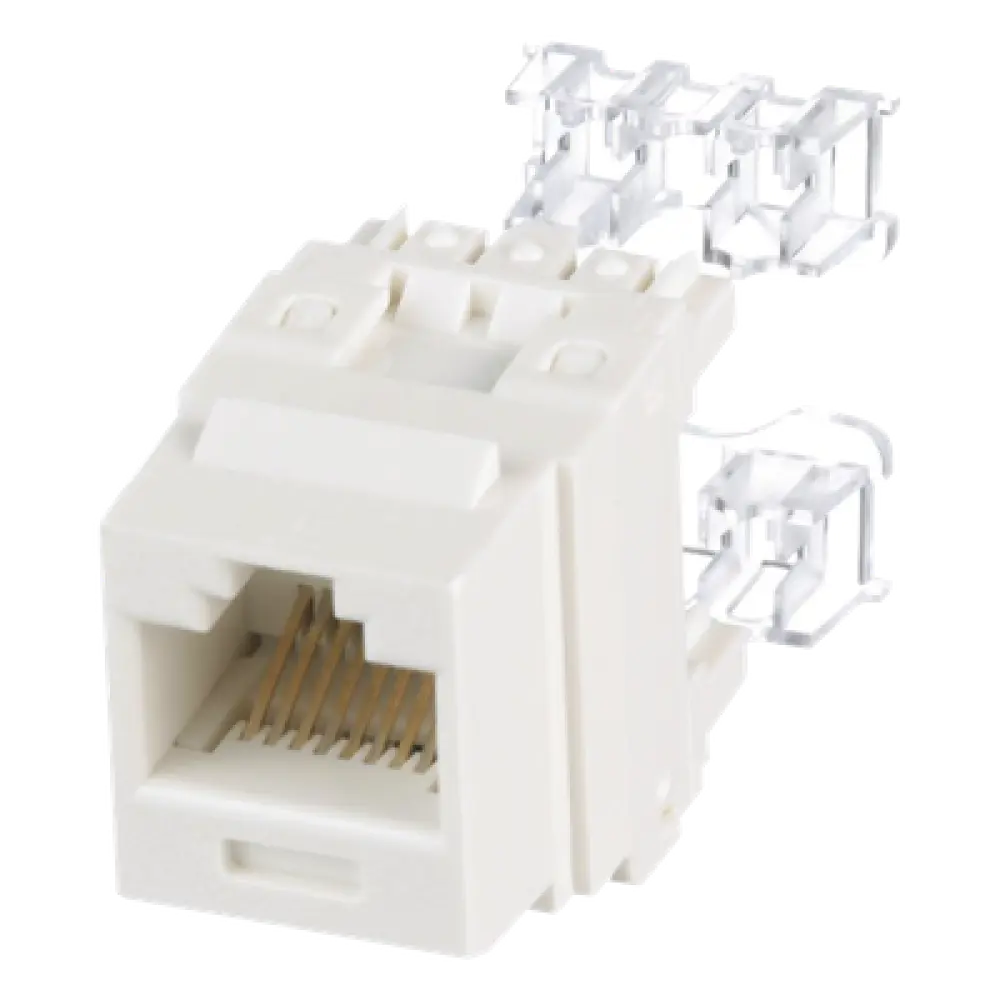 Jack Keystone / Cat 6 Clase E / Terminación 110 / RJ45 / 1 Puerto / Blanco Mate