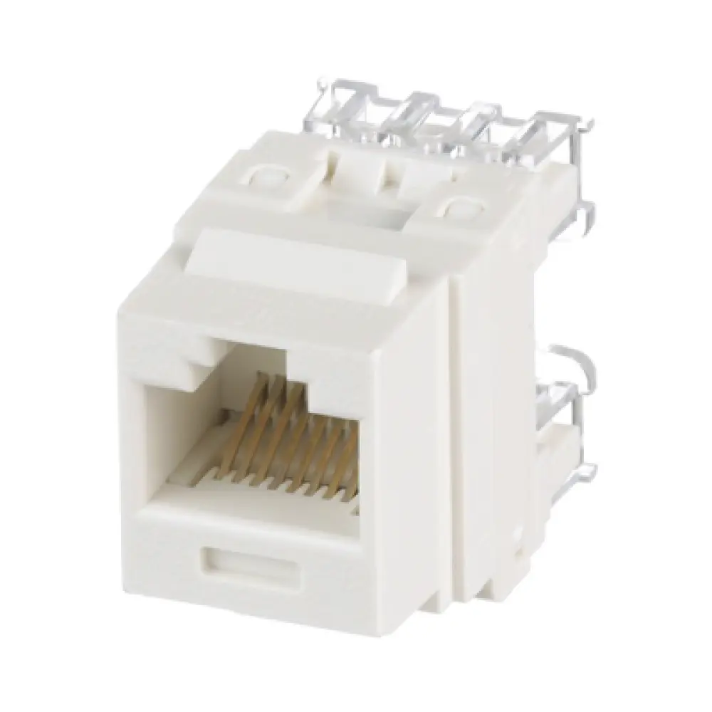 Jack Keystone / Cat 6 Clase E / Terminación 110 / RJ45 / 1 Puerto / Blanco Mate