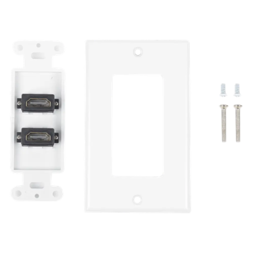 Placa de Pared / 2 Puertos HDMI Hembra a Hembra / 4K UHD / UL 94V-0 / 70 x 115mm / 2.75' x 4.52'