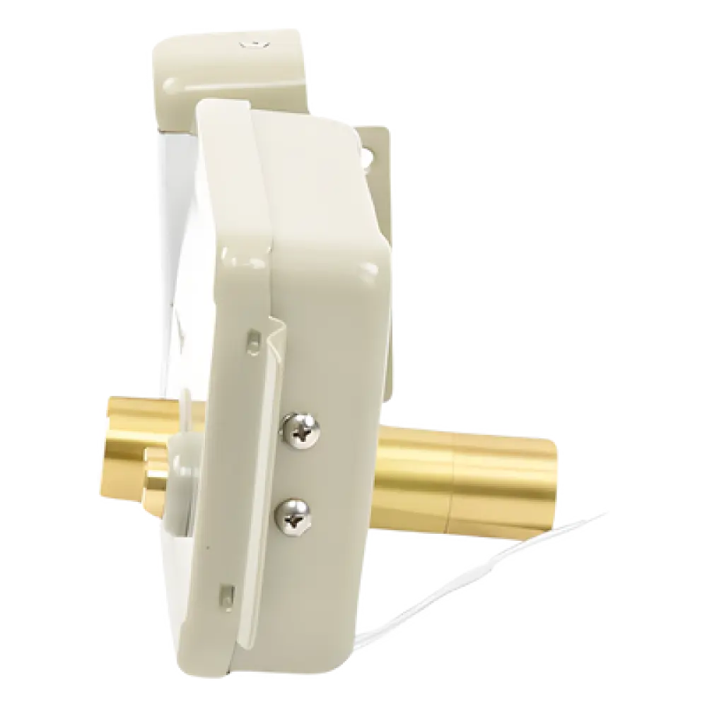 Cerradura Eléctrica con Botón de Salida / Doble Cerrojo / 12 VCA 2.5 A / Pulsos de 2 Seg / Exterior Izquierda