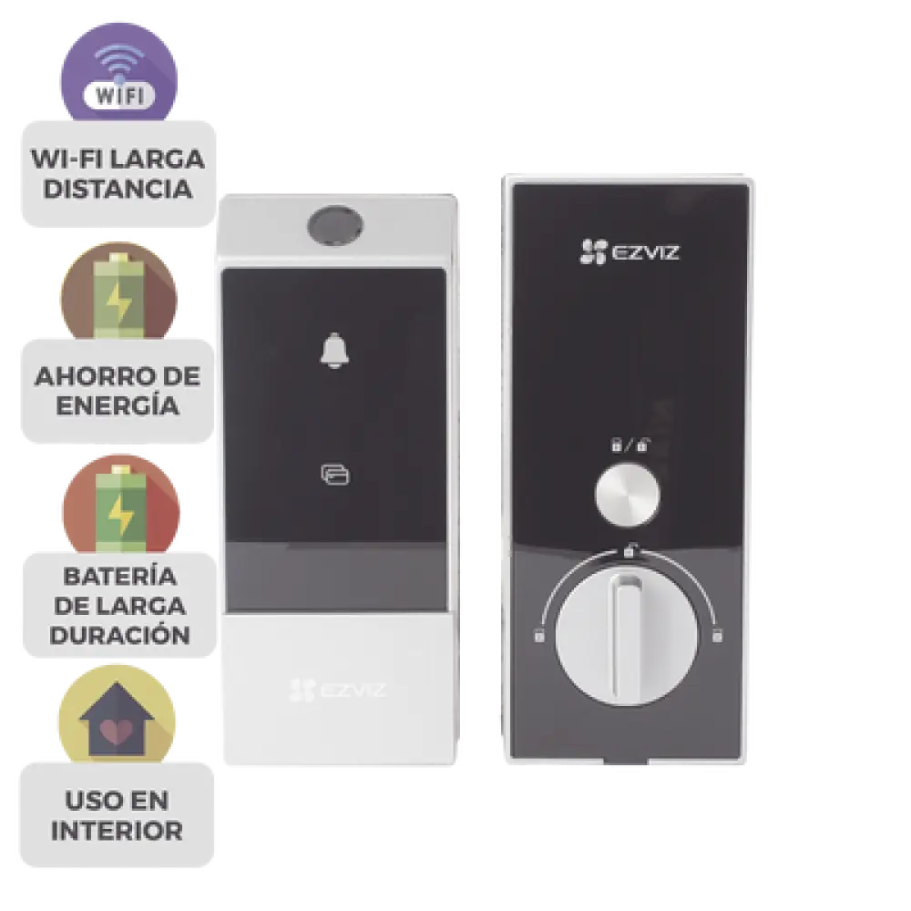 Cerradura Inteligente / Desbloqueo Múltiple / Wi-Fi 2.4 GHz / Panel Frontal 160 x 67 x 25 mm / Anti-Bloqueo Automático / Uso Interior