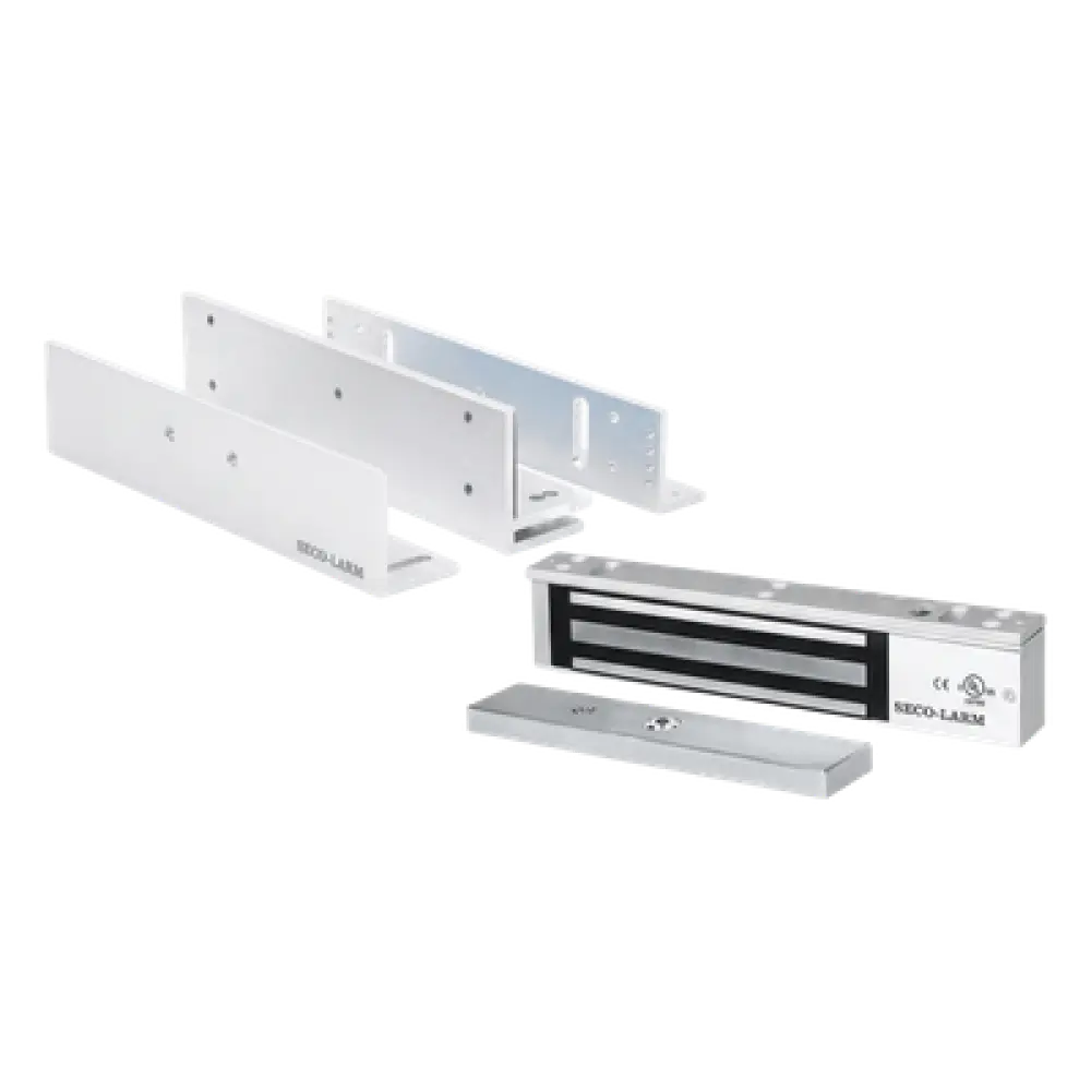 Kit de Control de Acceso / Chapa Magnética 600 lbs (272 kg) / Montaje Z y L / Voltaje Seleccionable 12/24 VDC / Protección contra Sobretensiones / Certificación UL / Uso Interior
