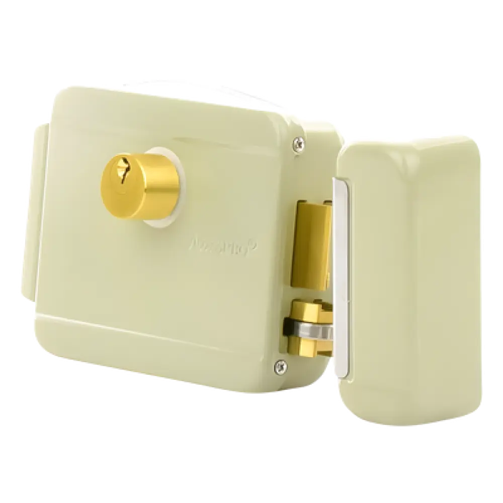 Cerradura Eléctrica / Doble Cerrojo / 12 VCA 2.5 A / Activación por Pulso 2 s / Exterior / Puerta Izquierda