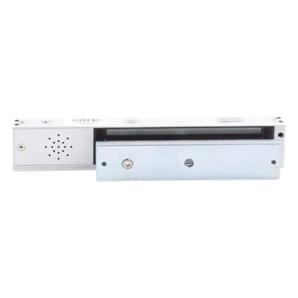 Chapa Magnética Electromagnética / 280 kg (600 lb) / Alarma Buzzer con Temporizador 5-30 s / Voltaje Dual 12/24 VDC / LED Estado / Libre Magnetismo Residual